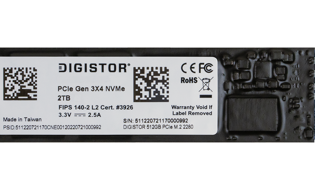 DIGISTOR M.2 FIPS 140-2 L2 SSD